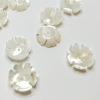 Concha de perla terminal, Flor, Bricolaje, Blanco, 10mm, agujero:aproximado 2mm, Vendido por UD