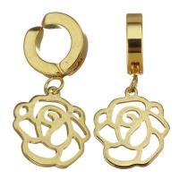 Stainless Steel Clip Earrings, Flower, plated, fashion jewelry & for woman  