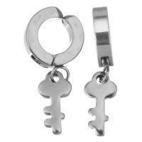 Stainless Steel Clip Earrings, Key, plated, fashion jewelry & for woman  