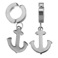 Stainless Steel Clip Earrings, Anchor, plated, fashion jewelry & for woman  