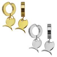 Stainless Steel Clip Earrings, Fish, plated, fashion jewelry & for woman 