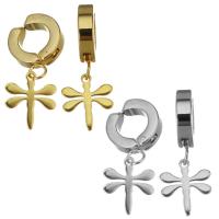 Stainless Steel Clip Earrings, Dragonfly, plated, fashion jewelry & for woman 