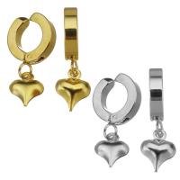 Stainless Steel Clip Earrings, Heart, plated, fashion jewelry & for woman 