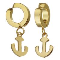 Stainless Steel Clip Earrings, Anchor, plated, fashion jewelry & for woman 