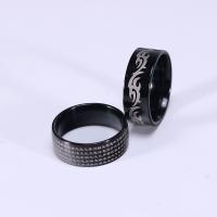 Men Stainless Steel Ring in Bulk, fashion jewelry  & for man, black, 8mm 