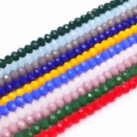 Rondelle Crystal Beads, DIY & machine faceted, mixed colors 