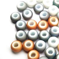 Kristall Perle, plattiert, DIY & glatt & großes Loch & satiniert, mehrere Farben vorhanden, 14x9mm, Bohrung:ca. 6mm, verkauft von PC