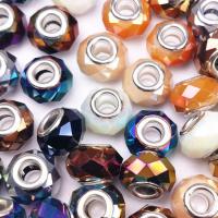Kristall Perle, plattiert, DIY & großes Loch, mehrere Farben vorhanden, 14x10mm, Bohrung:ca. 5mm, verkauft von PC
