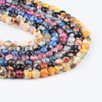 Natürliche Feuerachat Perlen, rund, keine, 8x8x8mm, 50PC/Strang, verkauft von Strang