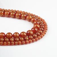 Natürlich rote Achat Perlen, Roter Achat, rund, rot, 6x6x6mm, 63PC/Strang, verkauft von Strang