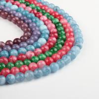 Gefärbter Marmor Perlen, rund, keine, 8x8x8mm, 48PCs/Strang, verkauft von Strang