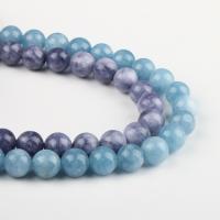 Gefärbter Marmor Perlen, rund, keine, 10x10x10mm, 38PCs/Strang, verkauft von Strang