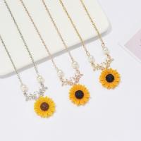 Zinc Alloy Necklace, Sunflower, fashion jewelry 