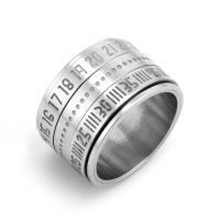 Other Ring for Men, Titanium Steel, rotatable & for man, silver color, 14mm 