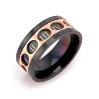 Other Ring for Men, Titanium Steel, rotatable & for man, black, 9mm 