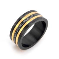 Other Ring for Men, Titanium Steel, rotatable & for man, black, 8.1mm 
