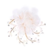 Bridal Hair Clip, Zinc Alloy, fashion jewelry & for woman & with rhinestone, white 