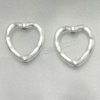 Zinc Alloy Pendant, Heart, antique silver color plated, DIY & hollow, silver color 