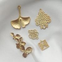 Zinc Alloy Pendant, gold color plated, DIY & hollow & matte, golden 