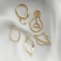 Zinc Alloy Earring Drop Component, gold color plated, DIY & hollow & matte, golden 
