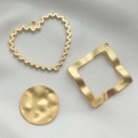 Zinc Alloy Earring Drop Component, gold color plated, DIY & hollow & matte, golden 