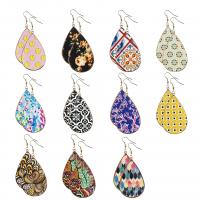 Fashion Create Jewelry Earring, PU Leather, Teardrop, plated & for woman & double-sided 