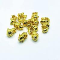 Perles grand trou en laiton, Zodiaque chinois, Placage de couleur d'or, DIY & styles différents pour le choix, couleur métallique plaquée Environ 4mm, Vendu par PC