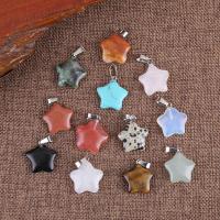 Natural Stone Pendant, with Zinc Alloy, Star, fashion jewelry & Unisex 3-6mm 