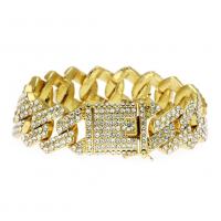 Men Bracelet, Zinc Alloy, fashion jewelry & for man & with rhinestone Approx 7.87 Inch 