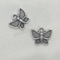 Zinc Alloy Pendant, Butterfly, antique silver color plated, DIY, silver color 