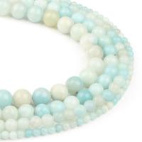 Amazonit Perlen, rund, poliert, hellblau, 4x4x4mm, 98PC/Strang, verkauft von Strang