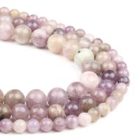 Lila Perlen, Flieder Perlen, rund, poliert, hellviolett, 63PCs/Strang, verkauft von Strang