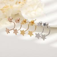 Stainless Steel Stud Earring, Star, plated & for woman 