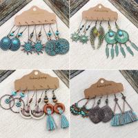 Turquoise Zinc Alloy Earring, with turquoise, plated & for woman nickel, lead & cadmium free 