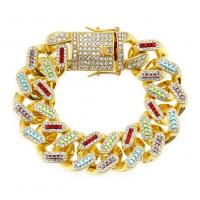 Men Bracelet, Zinc Alloy, fashion jewelry & for man & with rhinestone Approx 787 Inch 