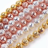 Multicolor Lava Perlen, Galvanische Beschichtung, DIY & verschiedene Größen vorhanden, keine, Bohrung:ca. 1/1.5mm, 5SträngeStrang/Tasche, 0.39m/Strang, verkauft von Tasche