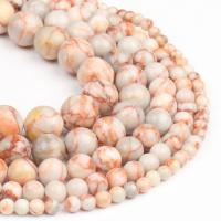 Einzelne Edelstein Perlen, schwarze Seide Stein, rund, poliert, rot, 98PCs/Strang, verkauft von Strang