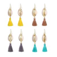 Fashion Tassel Earring, White Shell, with 925 Sterling Silver, 14K gold plated, for woman 