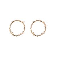 Zinc Alloy Stud Earring, Donut, gold color plated, for woman, 25mm 