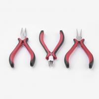 Steel Plier Set, plated, three pieces & DIY, black and red 
