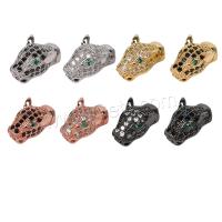 Cubic Zirconia Micro Pave Brass Beads, Leopard, plated, DIY & micro pave cubic zirconia 