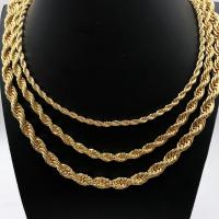 Fashion Multi Layer Necklace, Stainless Steel, gold color plated, French Rope Chain golden Approx 23.6 Inch 