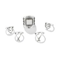 Zinc Set anillo de aleación, aleación de zinc, anillo de dedo, chapado, Joyería & para mujer, 20x25mm,17x12mm,17x15mm,, Vendido por Set