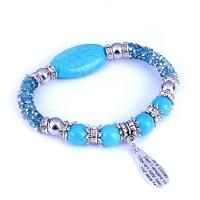 Zinc Alloy Turquoise Bracelets, with Natural Stone, fashion jewelry & for woman 160mm Approx 6.29 Inch 