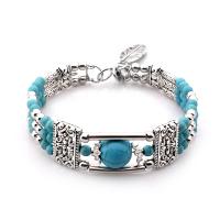 Zinc Alloy Turquoise Bracelets, with Natural Stone, fashion jewelry & for woman 190mm Approx 7.48 Inch 