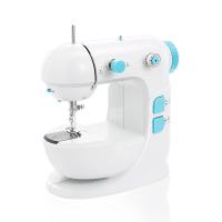 Máquina de coser, plástico ABS, estampado, con diferente enchufe de alimentación & multifuncional, azul, 220x120x220mm, Vendido por UD