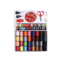 Notions & Sewing Accessories, Cotton Thread, with Metal, portable & multifunctional, mixed colors 