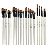 Birch Water Color Brush, with Nylon & Aluminum, 6 pieces, mixed colors 