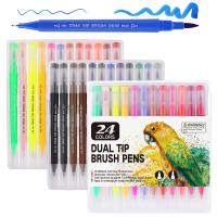 plastique Crayon de couleur, Double astuce & quantité différente pour le choix, couleurs mélangées, 160mm, Vendu par lot