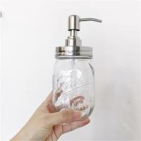 Glass Soap Dispenser, with Stainless Steel, plated, clear 